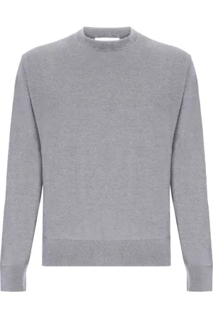 LANEUS Strik, Herre, Grå, M, Uld, Kashmir Rund Hals Sweater