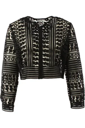 CHARO RUIZ IBIZA Top, Dame, Sort, L, Polyester, Sort Top med Blonder Detalje