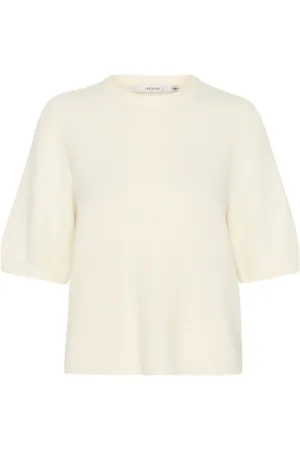Gestuz Strik, Dame, , XL, Uld, Blød Strik T-shirt med Halve Ærmer