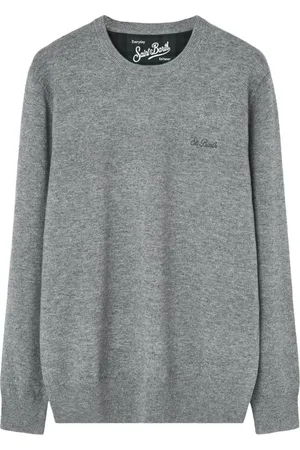 MC2 SAINT BARTH Strik, Herre, Grå, 2XL, Uld, Grå Logo Sweater Jersey