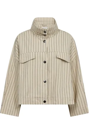 Co`Couture Jakke, Dame, , L, Bomuld, Pinstripe Jakke med Store Brystlommer