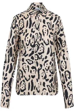 Sportmax Bluser & Skjorter, Dame, Flerfarvet, XS, Leopard Print Skjorte