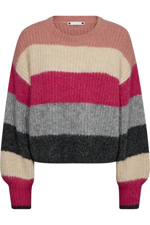 Co`Couture Strik, Dame, Flerfarvet, M, Uld, Flash Pink Striktrøje