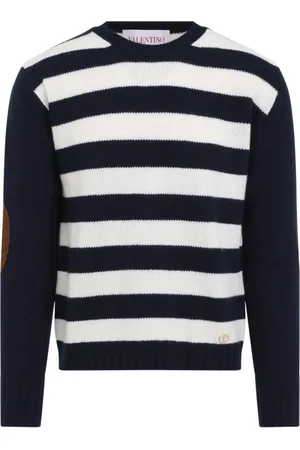 VALENTINO Strik, Herre, Flerfarvet, XL, Uld, Blå Sweater Elegant Komfort Stil