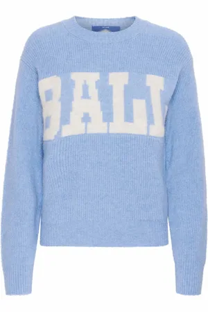 Ball Strik, Dame, Blå, 2XS, Uld, Pudderblå Pullover Sweater