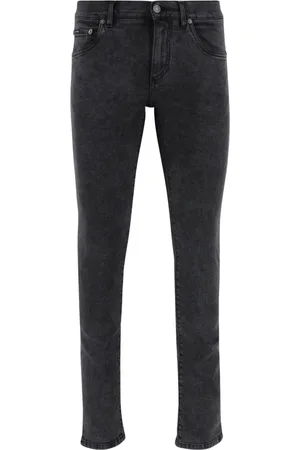 Dolce & Gabbana Jeans, Herre, Sort, XS, Bomuld, Sort Skinny Logo Jeans Stretch Bomuld