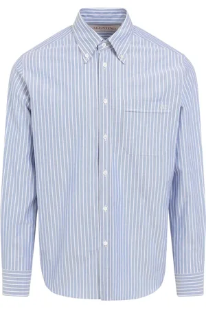 VALENTINO Skjorte, Herre, Blå, XL, Bomuld, Blå Bomuldsskjorte Elegance Tidløs Appel