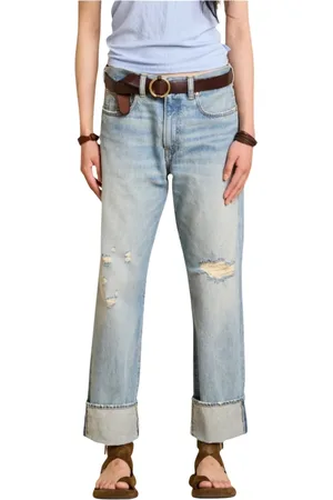 Denimist Jeans, Dame, Blå, W26, Bomuld, Moderne Boyfriend Jeans, Klassisk Elegance