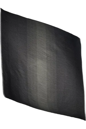 Emporio Armani Tilbehør, Dame, Sort, ONE SIZE, Polyester, Plisseret tørklæde med kontrastkanter
