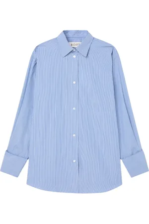 Rohe Bluser & Skjorter, Dame, Blå, L, Bomuld, Stribet Oversized Skjorte