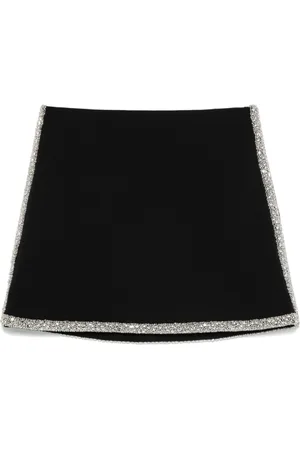 ALICE+OLIVIA Nederdel, Dame, Sort, S, Uld, Sort Krystalpyntet Nederdel