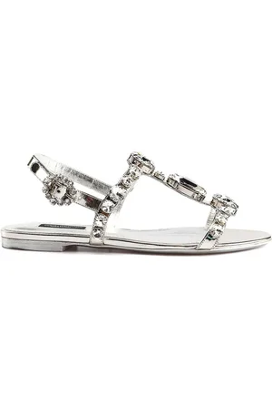 Dolce & Gabbana Sko, Dame, Grå, 37 EU, Uld, Stilfulde Sommer Sandaler