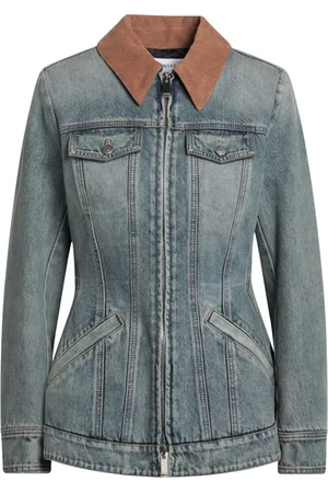 Alexander McQueen Jakke, Dame, Blå, XS, Uld, Denimjakke til stilfuldt look