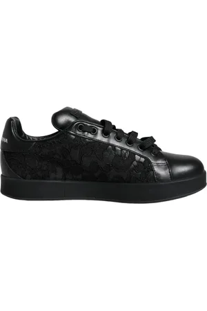 Dolce & Gabbana Sko, Dame, Sort, 37 EU, Læder, Sorte Snøresko i Læder til Kvinder
