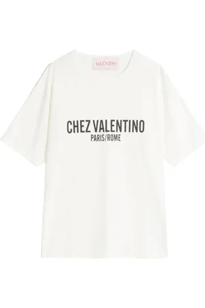 VALENTINO Top, Dame, Hvid, XS, Bomuld, Hvid Bomuld Slogan Print T-shirt