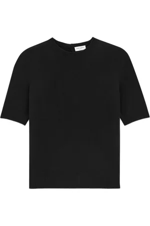 Saint Laurent Top, Dame, Sort, XS, Uld, Sort Uld Crewneck Sweater