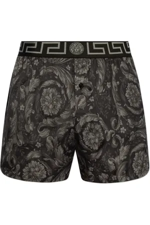 VERSACE Undertøj, Herre, Sort, S, Uld, Underbukser shorts med barokmønster