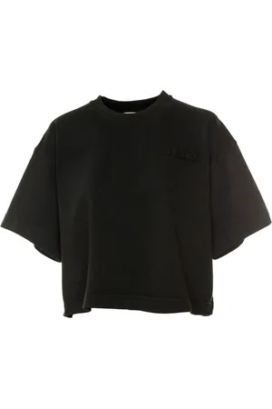 Autry Top, Dame, Sort, S, Bomuld, Ribbet T-shirt med logoapplikation
