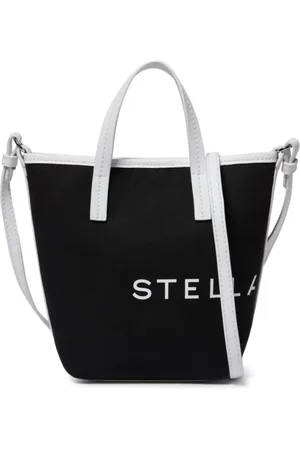 Stella McCartney Taske, Dame, Sort, ONE SIZE, Uld, Canvas Logo Print Sort Taske