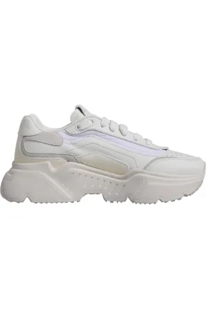Dolce & Gabbana Sko, Dame, Hvid, 37 1/2 EU, Nylon, Hvide Logo Sneakers Høj Håndværk
