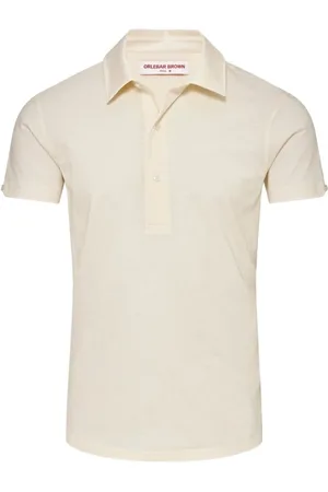 Orlebar Brown Top, Herre, , M, Skræddersyet Polo Skjorte Hvid Sand