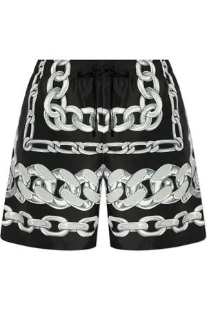 VERSACE Badetøj, Herre, Sort, M, Badeshorts med Medusa Chains print