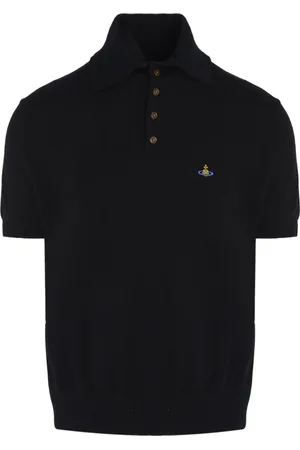 Vivienne Westwood Top, Herre, Sort, M, Sort Strikket Polo Skjorte