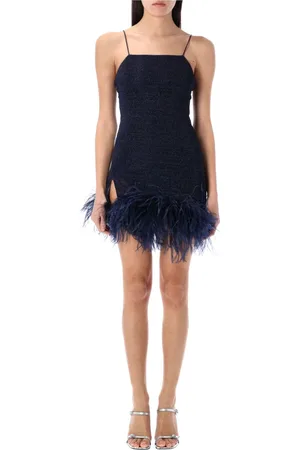 Oseree Kjole, Dame, Sort, M, Natblå Lumiere Plumage Mini Kjole