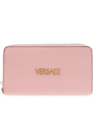 VERSACE Tilbehør, Dame, Lyserød, ONE SIZE, Læder, Læderpung med logo