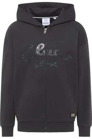 Carlo Colucci Sweathshirts & Hoodies, Herre, Sort, 2XL, Bomuld, Premium Sweatjakke - La Famiglia Drasigh