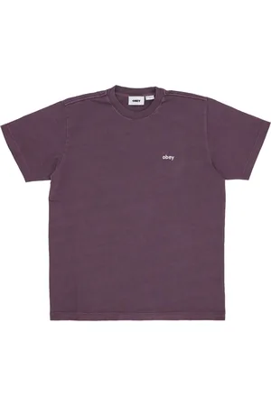 Obey Top, Herre, Lilla, XL, Bomuld, Plum Perfect Crew Neck T-shirt