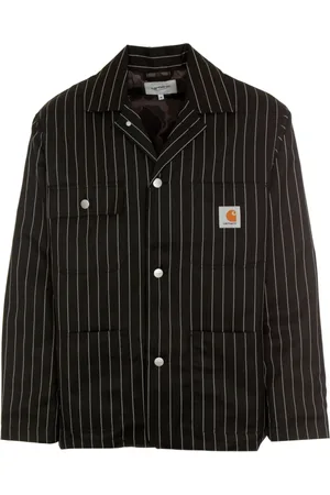 Carhartt Skjorte, Herre, Sort, L, Polyester, Stribet blazer med klassisk krave