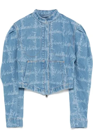 Vivienne Westwood Jakke, Dame, Blå, M, Denim, Blå Logo Print Yderbeklædning Jakke