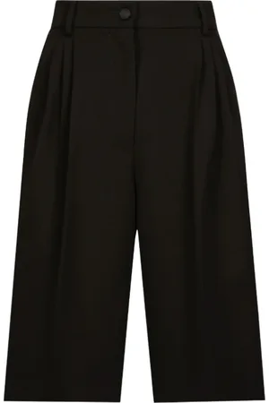 Dolce & Gabbana Shorts, Dame, Sort, XS, Uld, Sort Gabardine Skræddersyet Shorts