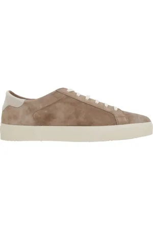 Brunello Cucinelli Sko, Herre, , 41 EU, Suede, Suede Low-Top Sneakers med Logo
