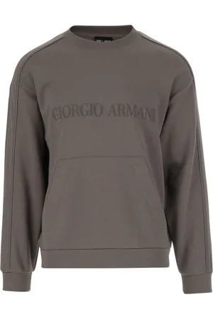 Giorgio Armani Sweathshirts & Hoodies, Herre, Grå, L, Elegant Grå Sweaters