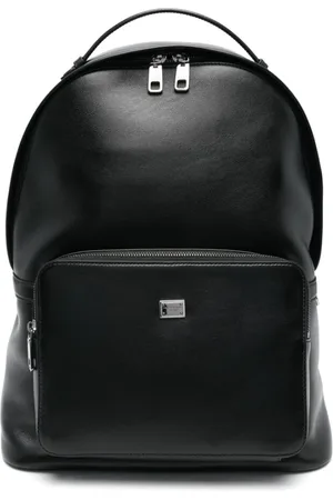 Dolce & Gabbana Taske, Herre, Sort, ONE SIZE, Uld, Sort lynlås rygsæk med top håndtag
