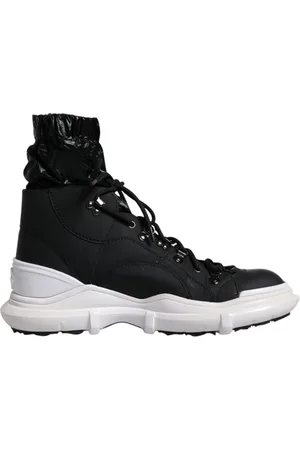 Dolce & Gabbana Sko, Herre, Sort, 44 EU, Læder, Sorte High Top Nylon Læder Sneakers