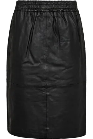 Co`Couture Nederdel, Dame, Sort, L, Læder, Elastisk blyantsnederdel i sort