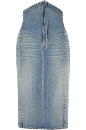 Alexander McQueen Nederdel, Dame, Blå, 2XS, Denim, Indigo Blå Lynlås Nederdel