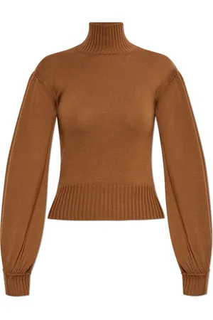 Max Mara Strik, Dame, Brun, XL, Uld, Turtleneck Acurę
