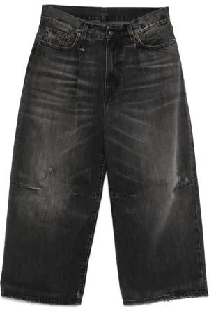 R13 Jeans, Dame, Sort, W25, Bomuld, Sorte Wide Leg Crop Jeans