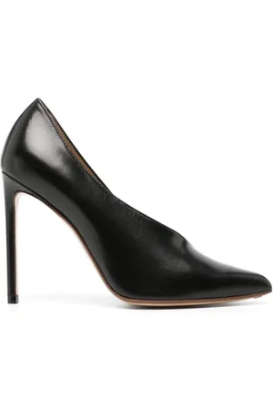 Francesco Russo Sko, Dame, Sort, 38 EU, Læder, Sort Læder Asymmetriske Pumps
