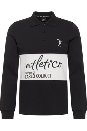 Carlo Colucci Top, Herre, Sort, M, Sporty Langærmet Poloshirt Domenici
