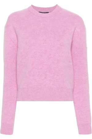 Balenciaga Strik, Dame, Lyserød, S, Uld, Logo Appliqué Jumper