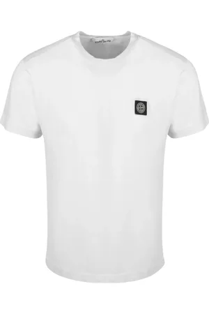 Stone Island Top, Herre, Hvid, S, Bomuld, Logo Patch Jersey T-Shirt