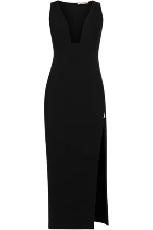Roberto Cavalli Kjole, Dame, Sort, XS, Uld, Tiger Tooth Ærmeløs Kjole