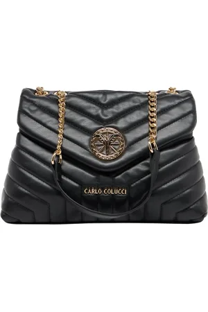 Carlo Colucci Taske, Dame, Sort, ONE SIZE, Uld, Quiltet Crossbody Taske Evaldi