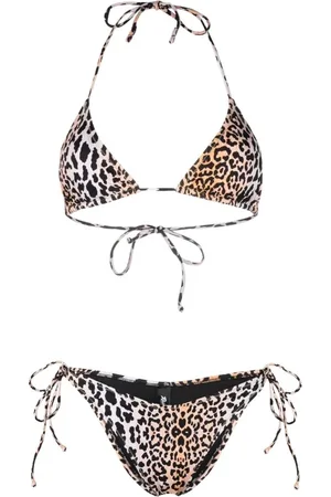 Reina Olga Badetøj, Dame, Flerfarvet, L, Leopard Trekant Skåret Bikini Top