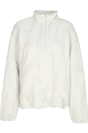 Nike Jakke, Herre, Hvid, XS, Bomuld, Hyggelig Kvart-Zip Sweatshirt Kvinde